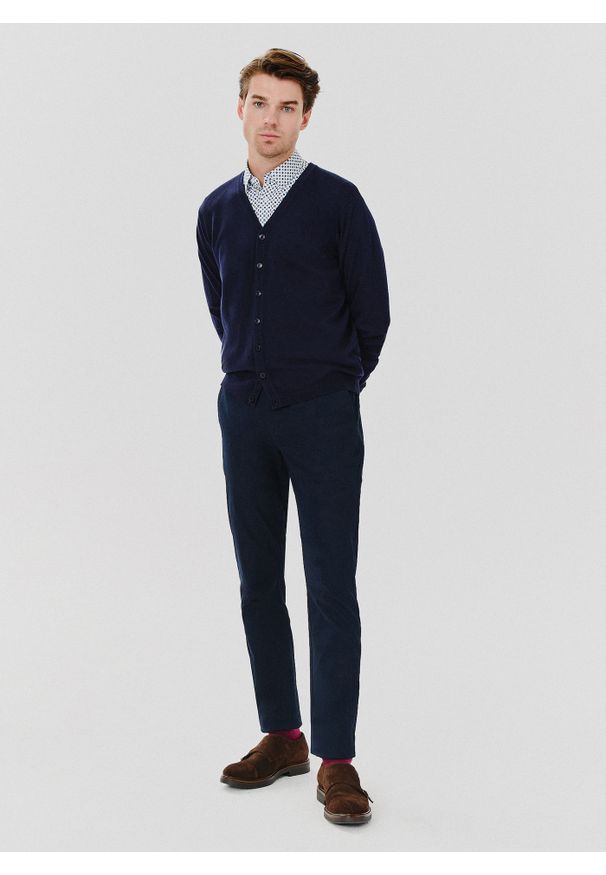 Pako Lorente - PAKO LORENTE – Męski kardigan w kolorze granatowym. Kolor: czarny, niebieski. Materiał: wiskoza, poliamid. Sezon: jesień