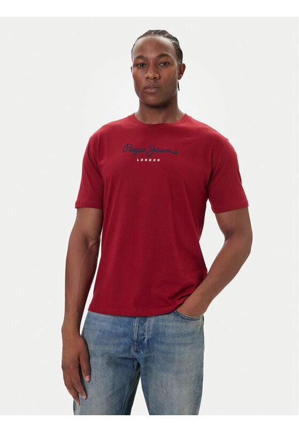 Pepe Jeans T-Shirt Eggo N PM509979 Czerwony Regular Fit. Kolor: czerwony. Materiał: bawełna