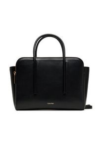 Calvin Klein Torebka Carryall Mini Leather Tote Bag LV04F3034G Czarny. Kolor: czarny. Materiał: skórzane #4