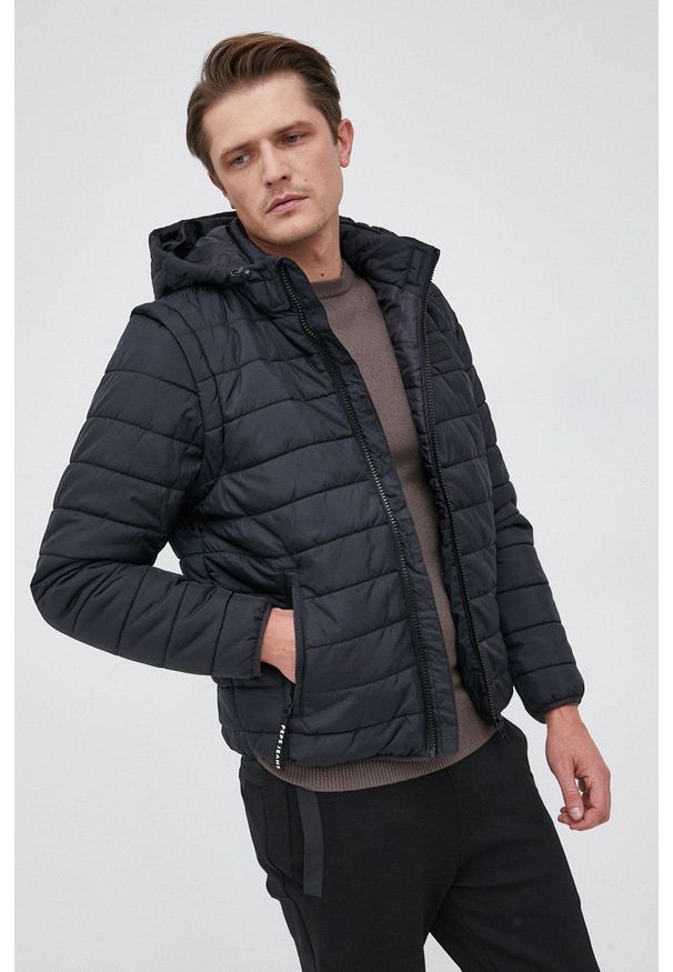 Pepe Jeans - Kurtka Hiram. Okazja: na co dzień. Kolor: czarny. Materiał: materiał. Wzór: gładki. Styl: casual