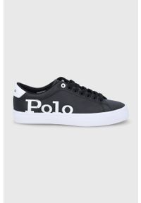 Polo Ralph Lauren buty skórzane LONGWOOD kolor czarny. Zapięcie: sznurówki. Kolor: czarny. Materiał: skóra