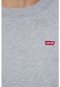 Levi's® - Levi's Bluza bawełniana damska kolor szary z aplikacją 24688.0037-Greys. Okazja: na spotkanie biznesowe. Kolor: szary. Materiał: bawełna. Długość rękawa: długi rękaw. Długość: długie. Wzór: aplikacja. Styl: biznesowy #2