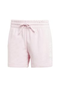 Adidas - Essentials Linear French Terry Shorts. Kolor: biały, wielokolorowy, różowy