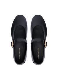 TOMMY HILFIGER - Tommy Hilfiger Baleriny Buckle Leather Ballerina FW0FW09684 Czarny. Kolor: czarny. Materiał: skóra #5