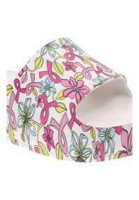 Różowe Stylowe Klapki Laura Vita Modne Buty Damskie. Okazja: na plażę. Kolor: różowy. Materiał: materiał. Wzór: kwiaty. Sezon: wiosna, lato. Styl: elegancki #5