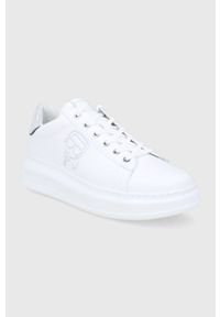 Karl Lagerfeld Buty skórzane KL52531.01S kolor biały. Nosek buta: okrągły. Zapięcie: sznurówki. Kolor: biały. Materiał: skóra #2
