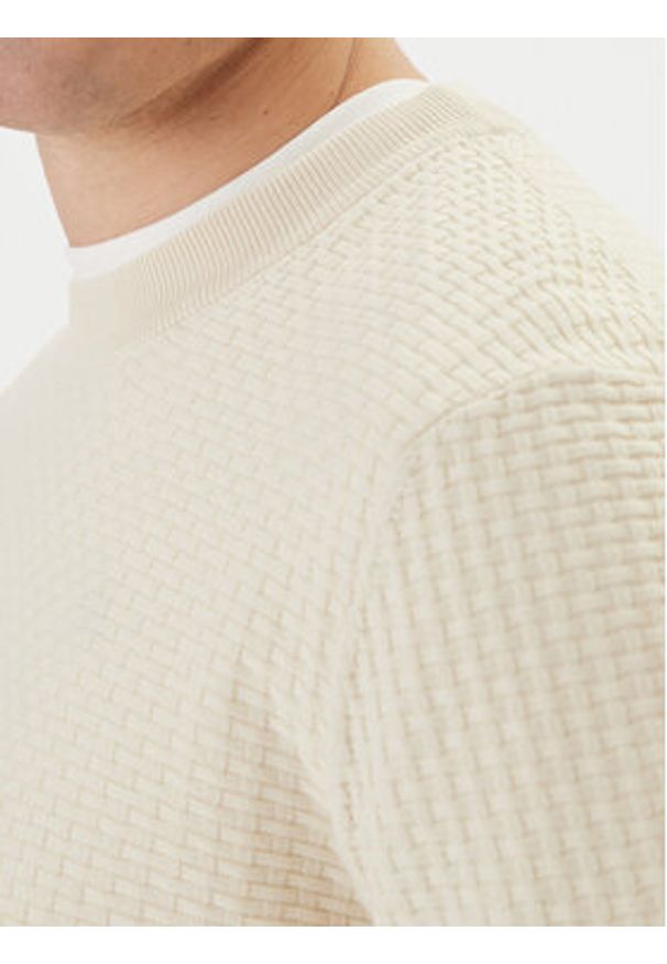 BOSS Sweter H-Imberto 50545283 Beżowy Regular Fit. Kolor: beżowy. Materiał: bawełna