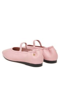 TOMMY HILFIGER - Tommy Hilfiger Baleriny Soft Leather Ellastic Ballerina FW0FW09245 Różowy. Kolor: różowy. Materiał: skóra #6