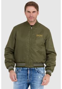 Kenzo - KENZO Zielona kurtka bomberka męska z żółtym logo, Rozmiar S. Kolor: zielony #1