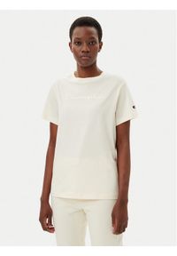 Champion T-Shirt 117650 Écru Slim Fit. Materiał: bawełna