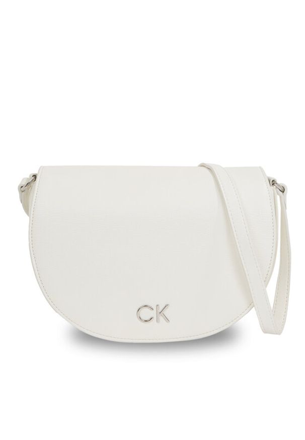 Calvin Klein Torebka Ck Daily Saddle Bag Pebble K60K611679 Biały. Kolor: biały. Materiał: skórzane