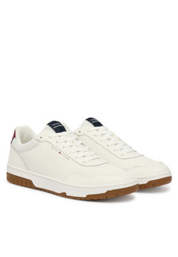 TOMMY HILFIGER - Tommy Hilfiger Sneakersy Th Basket Core Lite Lth FM0FM05713 Biały. Kolor: biały. Materiał: skóra