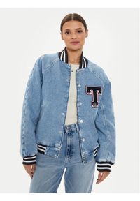 Tommy Jeans Kurtka jeansowa Letterman DW0DW18202 Niebieski Oversize. Kolor: niebieski. Materiał: bawełna #1
