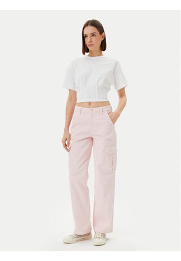 Guess Jeans Jeansy W4YB61 WGCV1 Różowy Straight Leg. Kolor: różowy