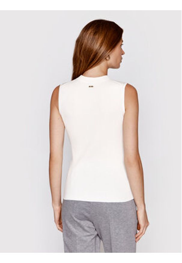 BOSS - Boss Top Feskies 50473237 Biały Slim Fit. Kolor: biały. Materiał: wiskoza