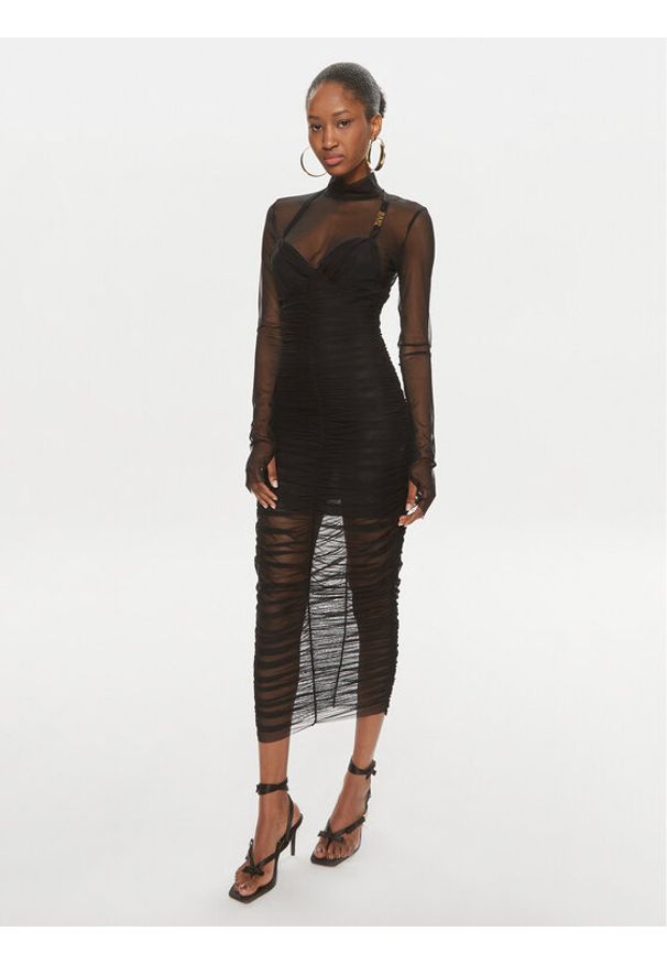 Versace Jeans Couture Sukienka koktajlowa 76HAO918 Czarny Slim Fit. Kolor: czarny. Materiał: syntetyk. Styl: wizytowy