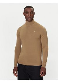 Karl Lagerfeld - KARL LAGERFELD Golf 655058 554399 Beżowy Regular Fit. Typ kołnierza: golf. Kolor: beżowy. Materiał: wełna