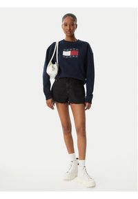 Tommy Jeans Bluza Wavy Flag DW0DW22742 Granatowy Boxy Fit. Kolor: niebieski. Materiał: bawełna #3