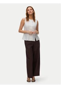 Vero Moda Kamizelka Selma 10345675 Biały Regular Fit. Kolor: biały. Materiał: bawełna #3