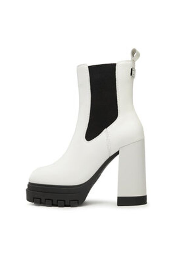 Tommy Jeans Botki Tjw High Heel Chelsea EN0EN02306 Biały. Kolor: biały. Materiał: skóra