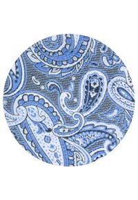 Męski Krawat - Chattier - Odcienie Błękitu, Wzór Paisley. Kolor: niebieski. Materiał: tkanina. Wzór: paisley. Styl: elegancki, klasyczny, wizytowy #3