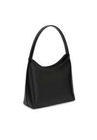 Kazar - Minimalistyczna czarna torebka z gładkiej skóry. Kolor: czarny. Wzór: gładki. Materiał: skórzane. Styl: klasyczny. Rodzaj torebki: na ramię #6