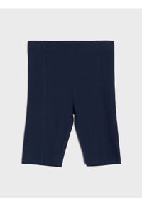 Sinsay - Prążkowane kolarki z bawełny - granatowy. Kolor: niebieski. Materiał: prążkowany, bawełna