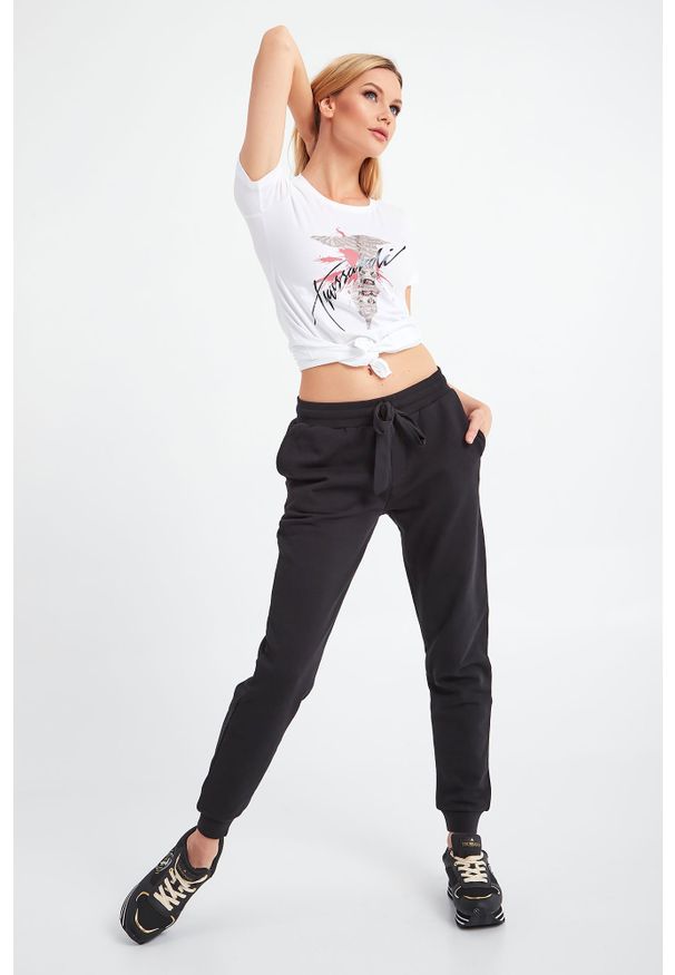 Trussardi Jeans - T-SHIRT TRUSSARDI. Okazja: na co dzień. Materiał: materiał. Styl: casual
