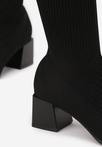 Born2be - Czarne Kozaki z Elastyczną Cholewką Melaste. Okazja: na co dzień. Kolor: czarny. Szerokość cholewki: normalna. Obcas: na obcasie. Styl: klasyczny, casual, elegancki. Wysokość obcasa: średni
