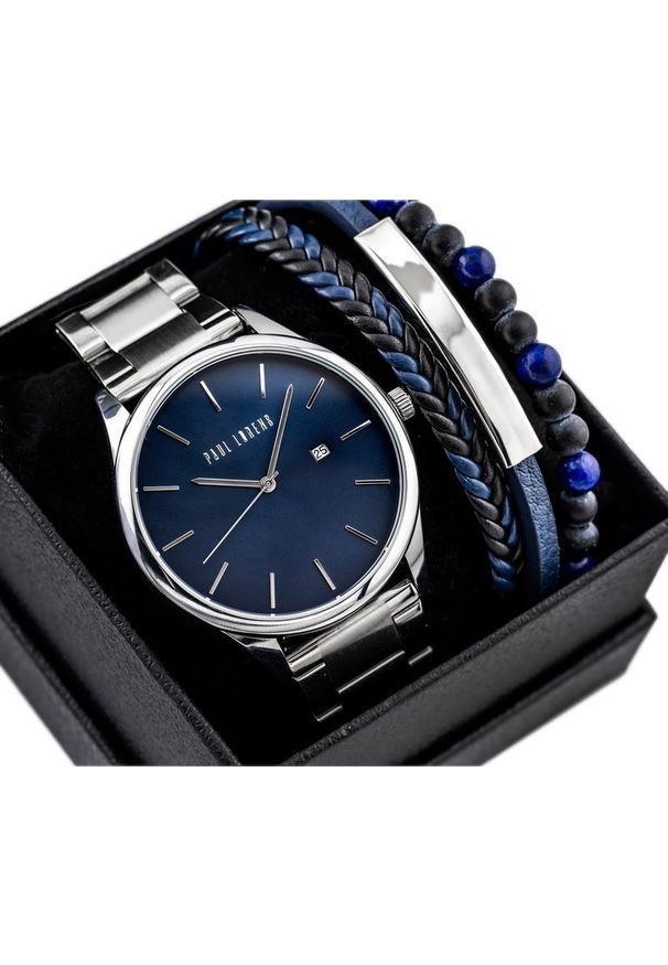 Paul Lorens - KOMPLET PREZENTOWY MĘSKI PAUL LORENS - Zegarek + Bransoletka (zg358e)