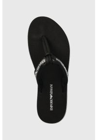 Emporio Armani Underwear japonki kolor czarny. Kolor: czarny. Materiał: materiał. Obcas: na obcasie. Wysokość obcasa: niski #4