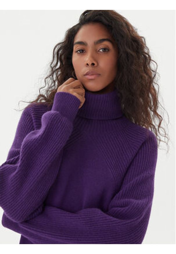 Liu Jo Sukienka dzianinowa MF5063 MS009 Fioletowy. Kolor: fioletowy. Materiał: wełna