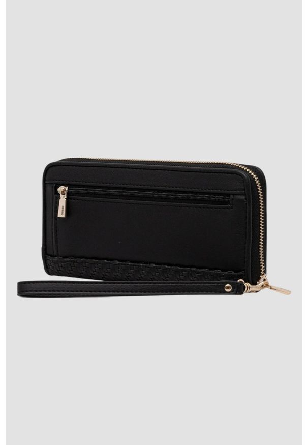 Guess - GUESS Czarny duży damski portfel Mirema Slg Large. Kolor: czarny. Materiał: skóra ekologiczna