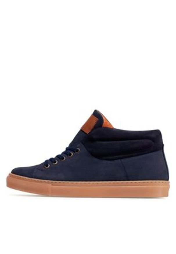 QUAZI Sneakersy QZ-52-05-000866 Granatowy. Kolor: niebieski. Materiał: nubuk, skóra
