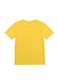 BOSS - Boss - T-shirt dziecięcy. Okazja: na co dzień. Kolor: żółty. Materiał: bawełna, dzianina, elastan. Wzór: nadruk. Styl: casual #2