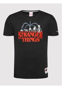 Champion T-Shirt STRANGER THINGS Unisex 217791 Czarny Custom Fit. Kolor: czarny. Materiał: bawełna #3