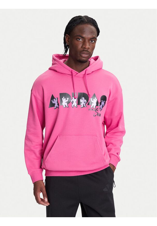 Adidas - adidas Bluza Jeremy Scott Pride JL7625 Różowy Oversize. Kolor: różowy. Materiał: bawełna