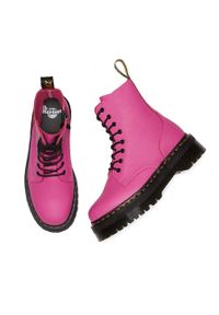 Dr. Martens workery skórzane Jadon damskie kolor różowy na platformie DM31295717. Nosek buta: okrągły. Zapięcie: sznurówki. Kolor: różowy. Materiał: skóra. Obcas: na platformie #4