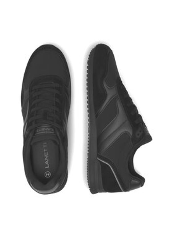 Lanetti Sneakersy MP07-01409-11 Czarny. Kolor: czarny. Materiał: skóra