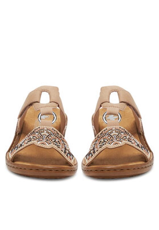 Rieker Klapki 608K2-31 Beżowy. Kolor: beżowy