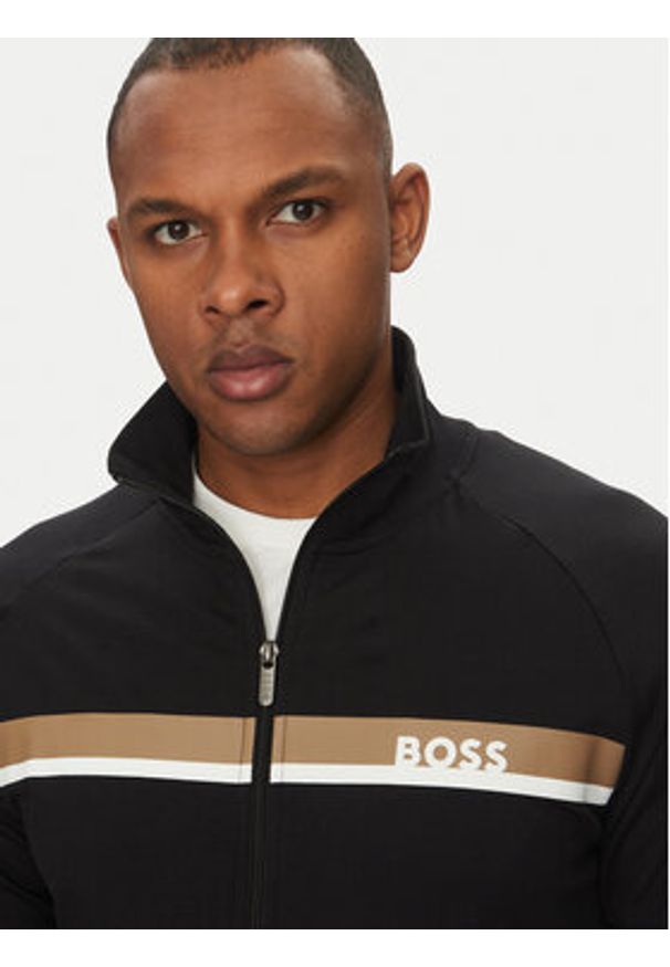 BOSS Bluza Authentic 50540660 Czarny Regular Fit. Kolor: czarny. Materiał: bawełna