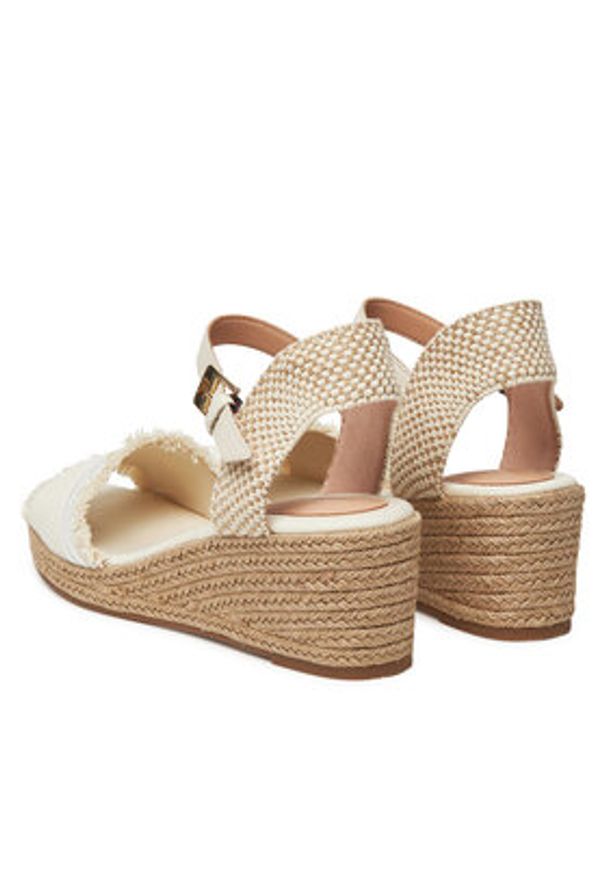 TOMMY HILFIGER - Tommy Hilfiger Espadryle Fringe Canvas Medium Wedge FW0FW08879 Beżowy. Kolor: beżowy. Materiał: materiał