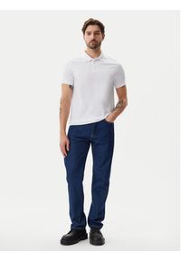 Calvin Klein Jeans Polo LV040HM281 Biały Regular Fit. Typ kołnierza: polo. Kolor: biały. Materiał: syntetyk, bawełna #3