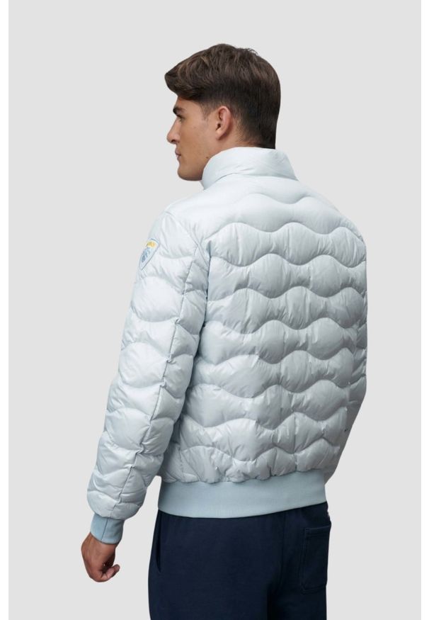Blauer USA - BLAUER Błękitna męska kurtka Daniel Short Jackets, Rozmiar M. Kolor: niebieski. Materiał: materiał, puch
