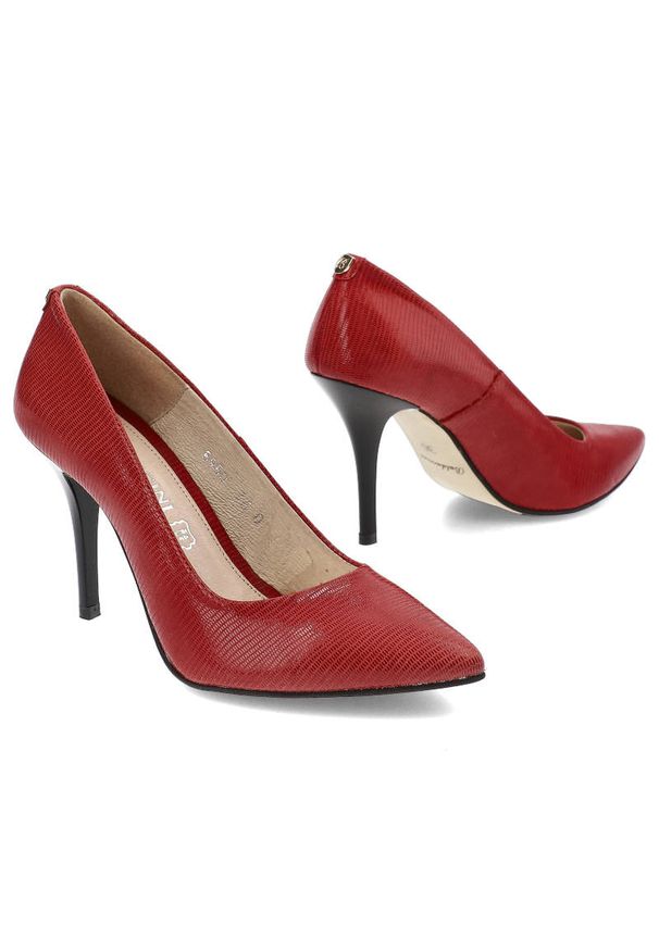 Czerwone Szpilki Baldaccini Eleganckie Skórzane Buty. Okazja: na spotkanie biznesowe, do pracy, na co dzień. Kolor: czerwony. Materiał: skóra. Obcas: na szpilce. Styl: elegancki. Wysokość obcasa: średni