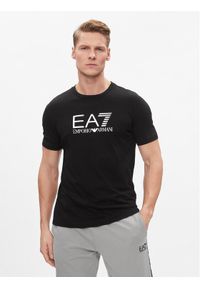 EA7 Emporio Armani T-Shirt 3DPT71 PJM9Z 1200 Czarny Regular Fit. Kolor: czarny. Materiał: bawełna