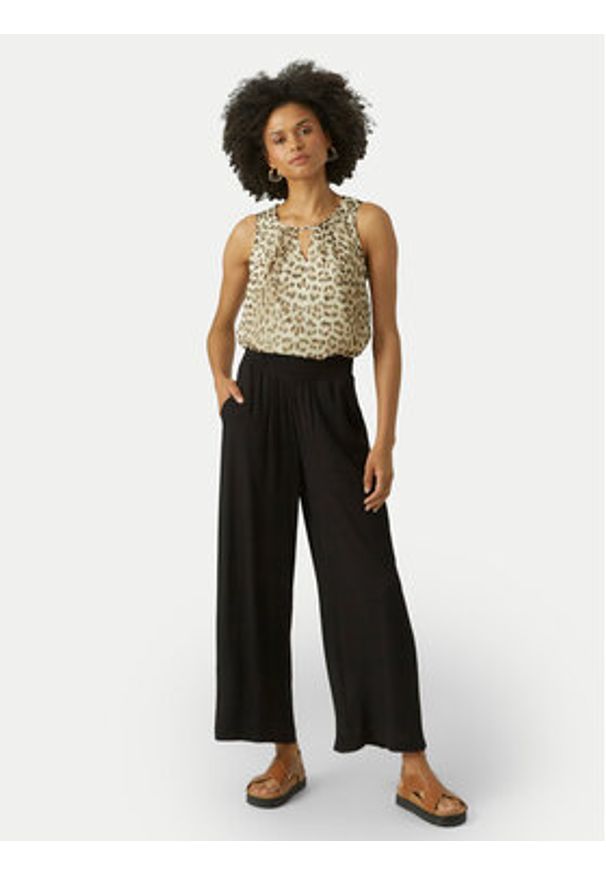Vero Moda Spodnie palazzo Menny 10282478 Czarny Wide Leg. Kolor: czarny. Materiał: wiskoza