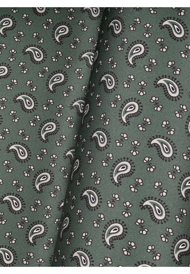 Pako Lorente - PAKO LORENTE - Zielona poszetka męska paisley. Kolor: zielony. Materiał: jedwab. Wzór: paisley