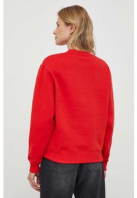 TOMMY HILFIGER - Tommy Hilfiger bluza damska kolor czerwony. Kolor: czerwony. Materiał: bawełna. Wzór: nadruk. Styl: klasyczny #2