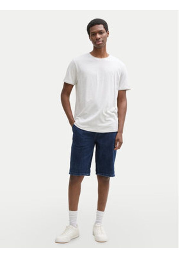 Tom Tailor Denim Szorty jeansowe 1044986 Granatowy Straight Fit. Kolor: niebieski. Materiał: bawełna